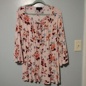 Lane Bryant boho peasant top Bell Sleeves
